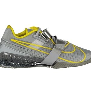 Nike Romaleos 4 Men's Wolf Grey Yellow Lightening Weightlifting Shoes NWOB